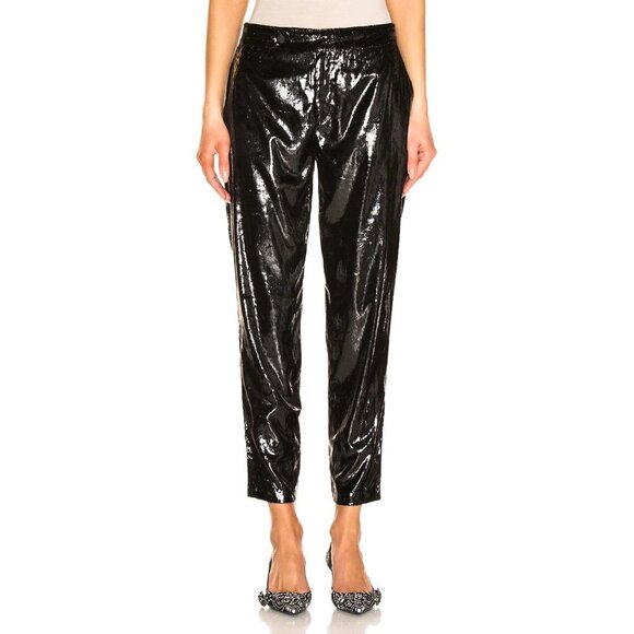 NWT RtA black metallic sheen “tinsel”-look and feel velvet-like tailored trouser - Picture 5 of 16